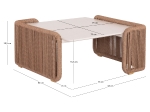ΤΡΑΠΕΖΑΚΙ ΑΛΟΥΜΙΝΙΟΥ ΣΕΙΡΑ DESTINY SM6171 ΣΧΟΙΝΙ-SINTERED STONE TOP 88x88x39,5Υεκ.