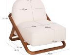 ΠΟΛΥΘΡΟΝΑ LOUNGE RAMROD SM9967 ΞΥΛΟ TEAK ΦΥΣΙΚΟ-ΕΚΡΟΥ ΜΠΟΥΚΛΕ 76x84x51-77,5Υεκ.