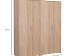 ΝΤΟΥΛΑΠΑ ΡΟΥΧΩΝ TRENDLINE MEGAPAP ΤΕΤΡΑΦΥΛΛΗ ΧΡΩΜΑ SONOMA 160X47X187ΕΚ.