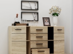ΜΠΟΥΦΕΣ SOLO 150X41X82CM SONOMA ΜΕ WENGE ΚΑΙ MDF ΚΑΜΠΥΛΩΤΟ ΤΕΛΕΙΩΜΑ ΣΤΙΣ ΠΟΡΤΕΣ.