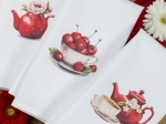 Borea Ποτηρόπανα Κουζίνας Cherry Σετ 3ΤΜΧ (3) 50 x 70 cm Λευκό