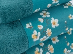 Borea Πετσέτες Σετ 3ΤΜΧ Jasmine 70 x 140 / 50 x 90 / 30 x 50 cm Πετρόλ