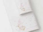 Borea Πετσέτες Σετ 2ΤΜΧ Sweet Dreams Baby Λευκό-Ροζ 70 x 120 / 30 x 50 cm Λευκό-Ροζ