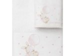 Borea Πετσέτες Σετ 2ΤΜΧ Sweet Dreams Baby Λευκό-Ροζ 70 x 120 / 30 x 50 cm Λευκό-Ροζ