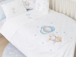 Borea Παπλωματοθήκη Κούνιας Sweet Dreams Baby Λευκό-Σιέλ 110 x 140 cm Λευκό-Σιέλ
