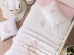 Borea Κουβέρτα Πικέ Κούνιας Sweet Dreams Baby Λευκό-Ροζ 110 x 140 cm Λευκό-Ροζ