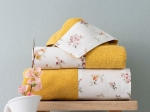 Borea Πετσέτες Σετ 3ΤΜΧ Elodie 70 x 140 / 50 x 90 / 30 x 50 cm Πούδρα