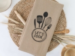 Borea Ποτηρόπανα Κουζίνας Waffle Let's Cook 50 x 70 cm Μπλε