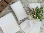 Borea Πετσέτες Σετ 3ΤΜΧ Amelie 70 x 140 / 50 x 90 / 30 x 50 cm Λευκό