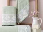 Borea Πετσέτες Σετ 3ΤΜΧ Blanche 70 x 140 / 50 x 90 / 30 x 50 cm Πούδρα