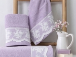Borea Πετσέτες Σετ 3ΤΜΧ Blanche 70 x 140 / 50 x 90 / 30 x 50 cm Πούδρα