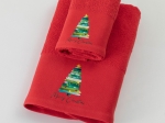 Borea Πετσέτες Χριστουγεννιάτικες Σετ 2ΤΜΧ Christmas Tree Κόκκινο 50 x 90 / 30 x 50 cm Κόκκινο