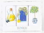 Borea Ποτηρόπανα Κουζίνας Ελιά  Σετ 3ΤΜΧ (3) 50 x 70 cm Λευκό