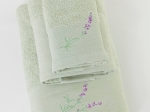Borea Πετσέτες Σετ 3ΤΜΧ Lavender 70 x 140 / 50 x 90 / 30 x 50 cm Φυστικί