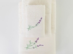 Borea Πετσέτες Σετ 2ΤΜΧ Lavender 50 x 90 / 30 x 50 cm Λευκό