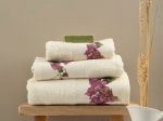 Borea Πετσέτες Σετ 3ΤΜΧ Bougainvillea 70 x 140 / 50 x 90 / 30 x 50 cm Εκρού