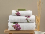 Borea Πετσέτες Σετ 3ΤΜΧ Bougainvillea 70 x 140 / 50 x 90 / 30 x 50 cm Εκρού