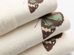 Borea Πετσέτες Σετ 2ΤΜΧ Butterfly 50 x 90 / 30 x 50 cm Λευκό