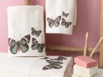 Borea Πετσέτες Σετ 2ΤΜΧ Butterfly 50 x 90 / 30 x 50 cm Λευκό