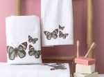 Borea Πετσέτες Σετ 2ΤΜΧ Butterfly 50 x 90 / 30 x 50 cm Λευκό