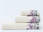 Borea Πετσέτες Σετ 3ΤΜΧ Forget me Not 70 x 140 / 50 x 90 / 30 x 50 cm Εκρού