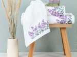 Borea Πετσέτες Σετ 3ΤΜΧ Forget me Not 70 x 140 / 50 x 90 / 30 x 50 cm Εκρού
