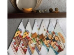 Borea Ποτηρόπανα Κουζίνας Κρόσσι (12) 40 x 70 cm Εκρού, Λευκό
