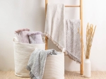 Borea Ριχτάρι Βαμβακερό Πολυθρόνας Boho 180 x 180 cm Γκρι