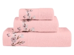 Borea Πετσέτες Σετ 3ΤΜΧ Cherry Blossom 70 x 140 / 50 x 90 / 30 x 50 cm Εκρού