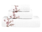 Borea Πετσέτες Σετ 3ΤΜΧ Cherry Blossom 70 x 140 / 50 x 90 / 30 x 50 cm Λευκό