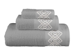 Borea Πετσέτες Σετ 3ΤΜΧ Diamond 70 x 140 / 50 x 90 / 30 x 50 cm Λευκό