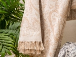 Borea Ριχτάρι Βαμβακερό Τριθέσιο Paisley 180 x 300 cm Εκρού
