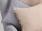 Borea Μαξιλάρι Διακοσμητικό Waffle Cubic Pom Pom 45 x 45 cm Μπεζ