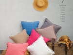 Borea Μαξιλάρι Διακοσμητικό Waffle Cubic Pom Pom 45 x 45 cm Φουξ