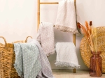 Borea Ριχτάρι Βαμβακερό Τετραθέσιο Ikat 180 x 350 cm Πετρόλ