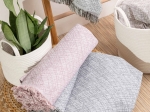 Borea Ριχτάρι Βαμβακερό Διθέσιο Rhombus 180 x 250 cm Λαδί