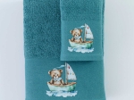 Borea Πετσέτες Σετ 2ΤΜΧ Seaman 70 x 120 / 30 x 50 cm Πετρόλ