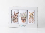 Borea Ποτηρόπανα Κουζίνας Bunny  Σετ 3ΤΜΧ (3) 50 x 70 cm Λευκό