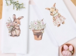 Borea Ποτηρόπανα Κουζίνας Bunny  Σετ 3ΤΜΧ (3) 50 x 70 cm Λευκό