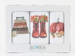 Borea Ποτηρόπανα Κουζίνας Boots  Σετ 3ΤΜΧ (3) 50 x 70 cm Λευκό