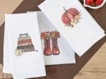 Borea Ποτηρόπανα Κουζίνας Boots  Σετ 3ΤΜΧ (3) 50 x 70 cm Λευκό