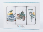 Borea Ποτηρόπανα Κουζίνας Robin Σετ 3ΤΜΧ (3) 50 x 70 cm Λευκό