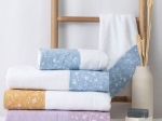 Borea Πετσέτες Σετ 3ΤΜΧ Phaedra 70 x 140 / 50 x 90 / 30 x 50 cm Λευκό-Σιέλ