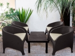 Bonsai Home Σετ Σαλόνι Τύπου Ρατάν 5 Τεμαχίων Καφέ - Μπεζ 60x90x45 & 62x74x80 cm