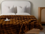 Bonsai Home Κουβέρτα Γούνινη/Βελούδινη Super Soft Μονή 160×220 – Luxury Rabbit Fur Καφέ