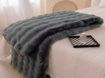 Bonsai Home Κουβέρτα Γούνινη/Βελούδινη Super Soft Μονή 160×220 – Luxury Rabbit Fur Γκρι