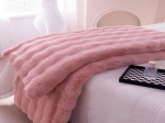 Bonsai Home Κουβέρτα Γούνινη/Βελούδινη Super Soft Μονή 160x220 - Luxury Rabbit Fur Ροζ