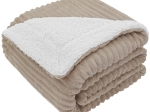Bonsai Home Κουβέρτα Γούνινη/Προβατάκι Μονή 160x220 - Stripe Rabbit Fur Γκρεζ Taupe