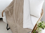Bonsai Home Κουβέρτα Γούνινη/Προβατάκι Μονή 160x220 - Stripe Rabbit Fur Γκρεζ Taupe
