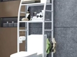 DreamHouse Επιδαπέδια Ραφιέρα Τουαλέτας Μεταλλική με 3 Ράφια Λευκή 47x25x166